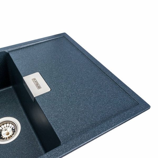 Гранітна мийка для кухні Platinum 8650 DIAMOND матова (антрацит) 39815 фото