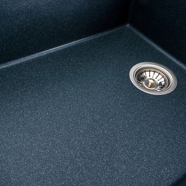 Гранітна мийка для кухні Platinum 8650 DIAMOND матова (антрацит) 39815 фото
