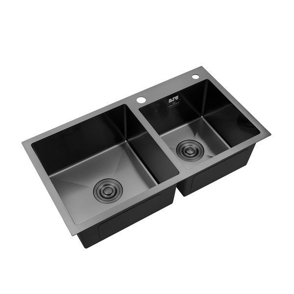 Кухонная мойка Kroner KRP Schwarze - 7843ZHM PVD (3.0/1.0 мм) CV022797 фото