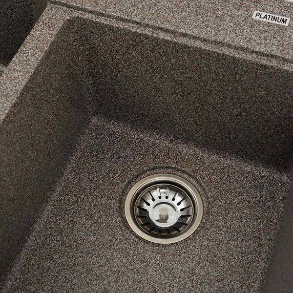 Гранитная мойка для кухни Platinum 7850 HARMONY матовая Микс 3711 фото