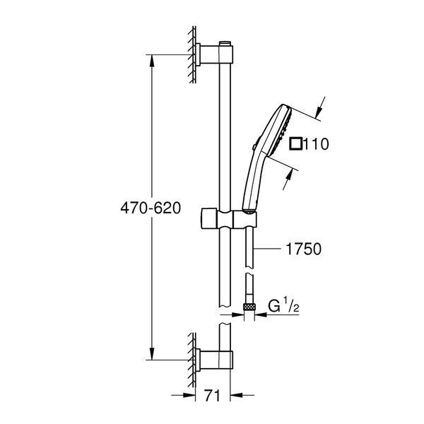 Душовий гарнітур Grohe QuickFix Vitalio Comfort 110 26398001 CV034501 фото