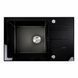 Кухонна мийка скляна CM 78*50 PVD Platinum Handmade чорна 44567 фото 1