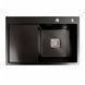 Мийка PVD Black Platinum Handmade 78*50B R (два отвори, квадратний сифон, 3.0/1.0 мм) 37687 фото 1