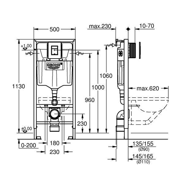 Инсталляция для унитаза Grohe QuickFix Solido 4 в 1 39930000 CV030563 фото