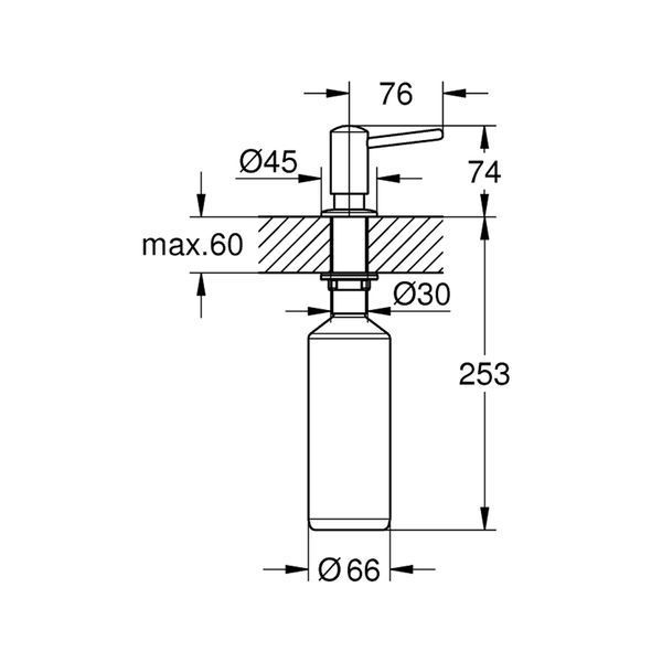Дозатор для моющего средства Grohe Contemporary 1021652430 CV036239 фото