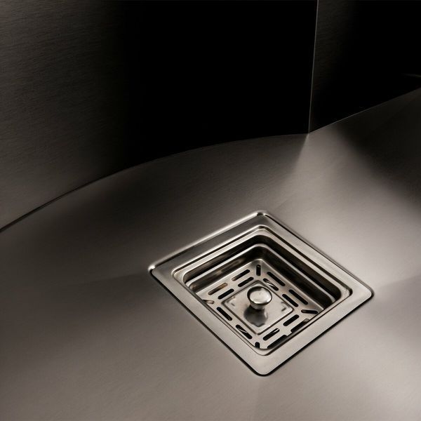 Кухонна мийка 75*46 PVD чорна з підставкою для ножів Platinum Handmade HSB (квадратний сифон 3,0/1) 44586 фото
