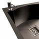 Кухонна мийка 75*46 PVD чорна з підставкою для ножів Platinum Handmade HSB (квадратний сифон 3,0/1) 44586 фото 4