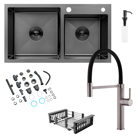 Комплект кухонной мойки 7843ZHM PVD Schwarze - FlexFlow ST430085 фото