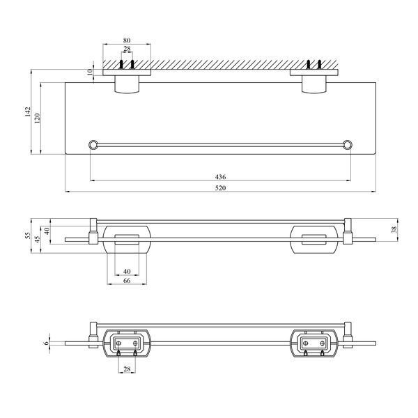 Полиця для ванної кімнати Kroner KRP Graz - C95611 CV024733 фото