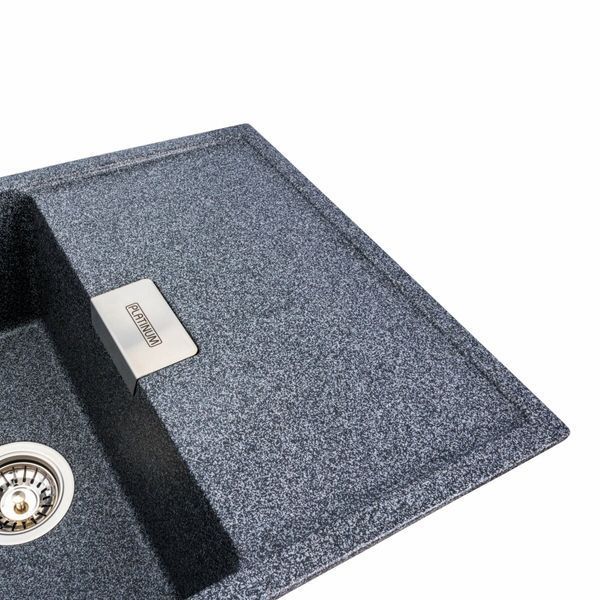 Гранітна мийка для кухні Platinum 8650 DIAMOND матова (графіт) 39819 фото