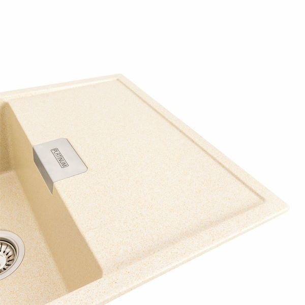 Гранітна мийка для кухні Platinum 8650 DIAMOND матова (пісок) 39823 фото
