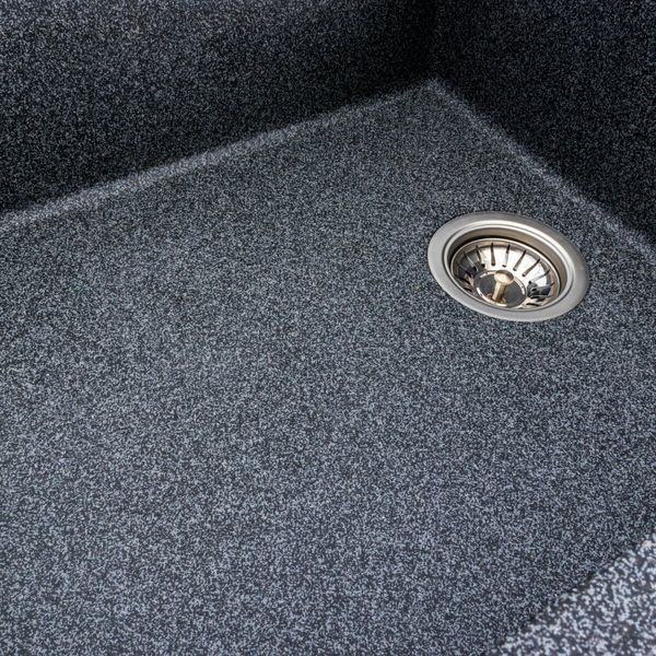 Гранітна мийка для кухні Platinum 8650 DIAMOND матова (графіт) 39819 фото