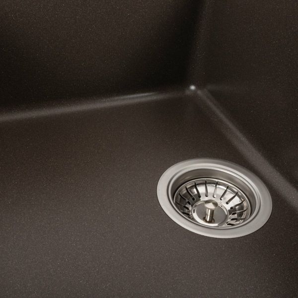 Гранитная мойка для кухни Platinum 6550 INTENSO матовая Темная скала 40355 фото